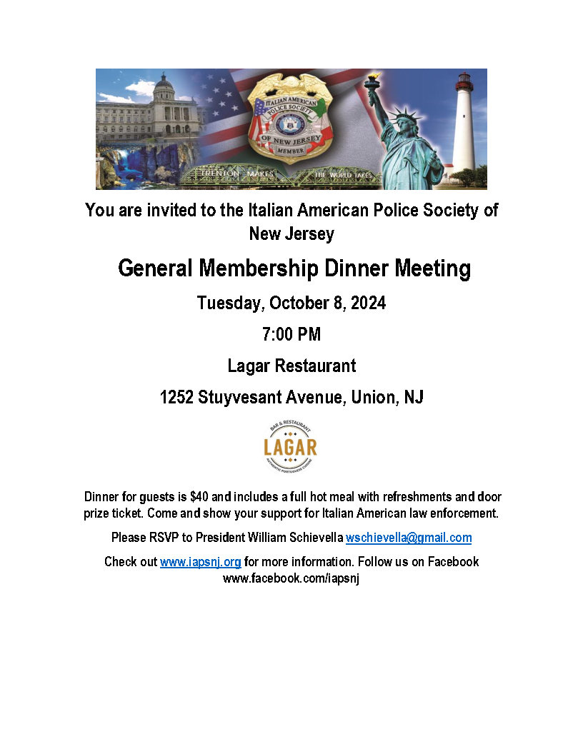 IAPSNJ General Membership Dinner Flier UPDATED May 2024